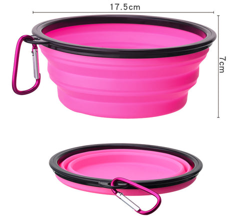 Outdoor Portable Folding Bowl For Dogs And Cats With Keychain